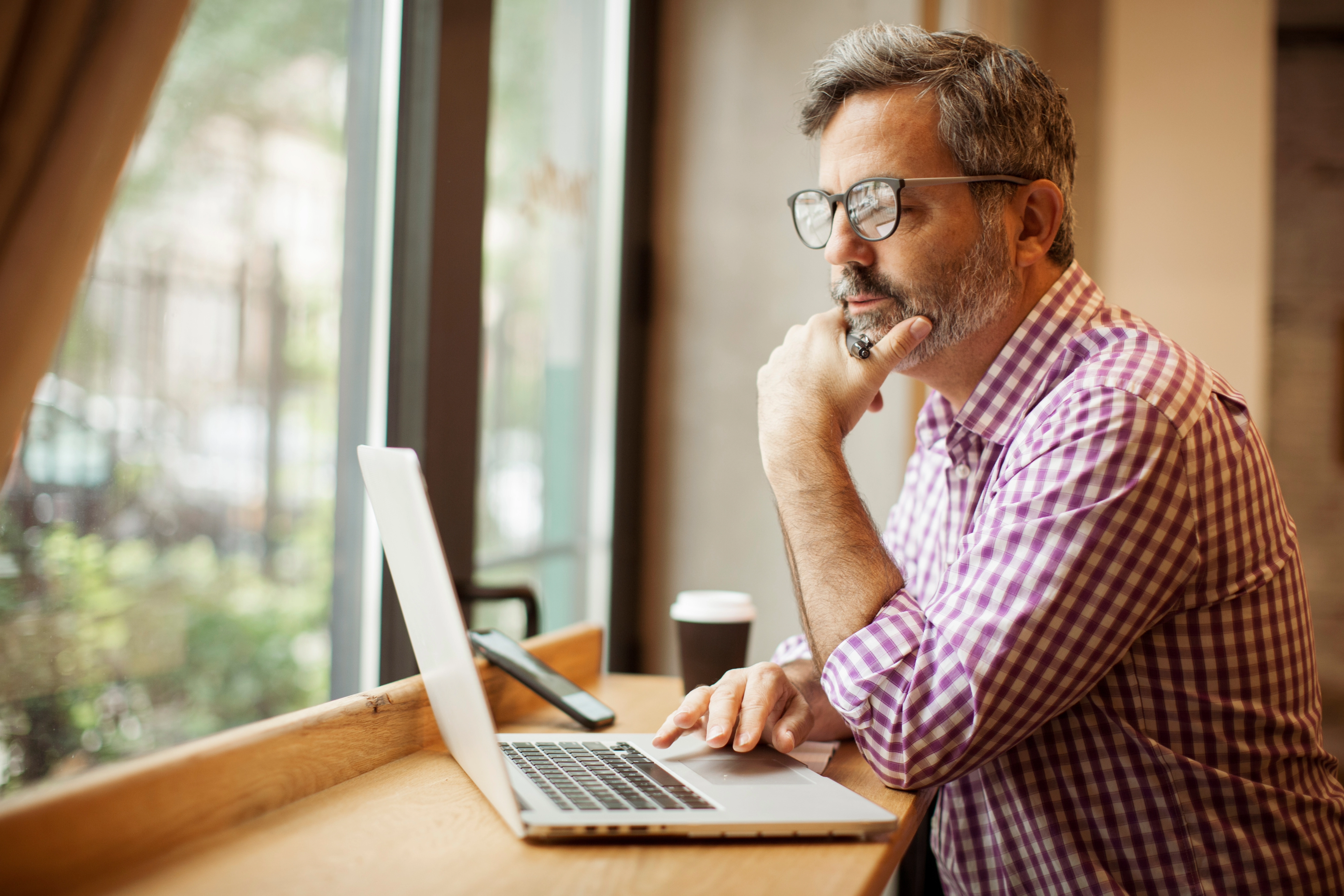 Man working on laptop